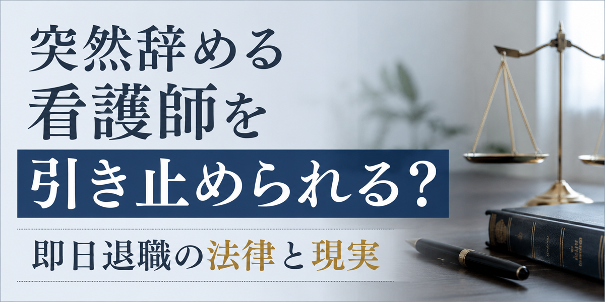 突然辞める看護師を引き止められる？即日退職の法律と現実